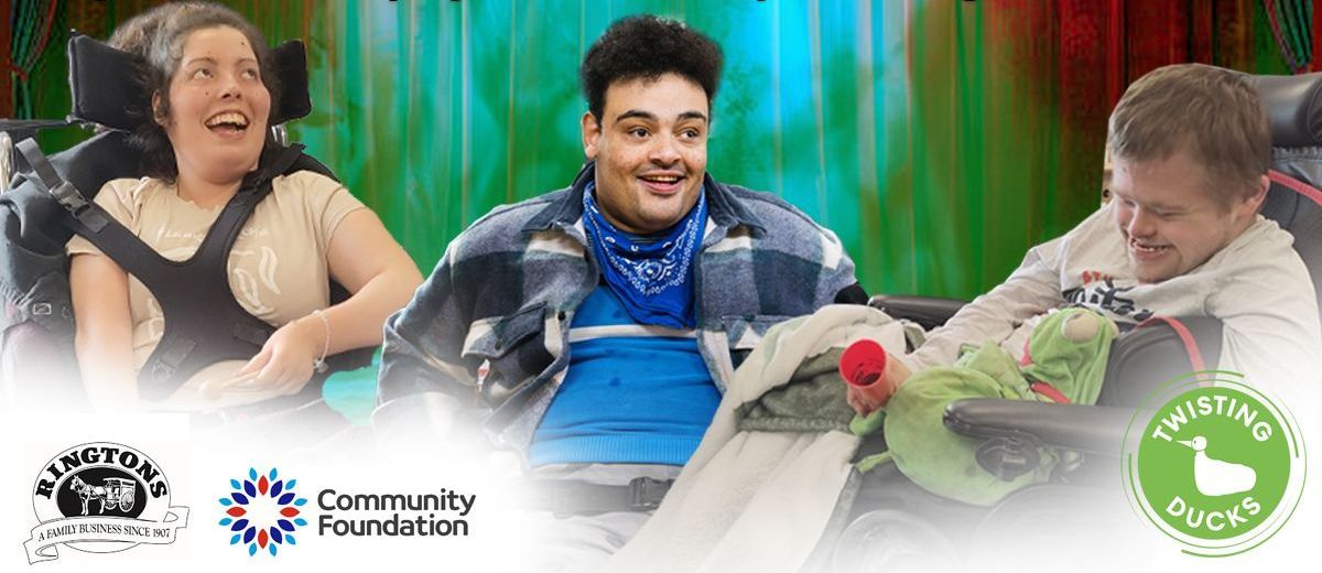 Photograph of a woman using a wheelchair, a man sitting in a chair and a man using a wheelchair.