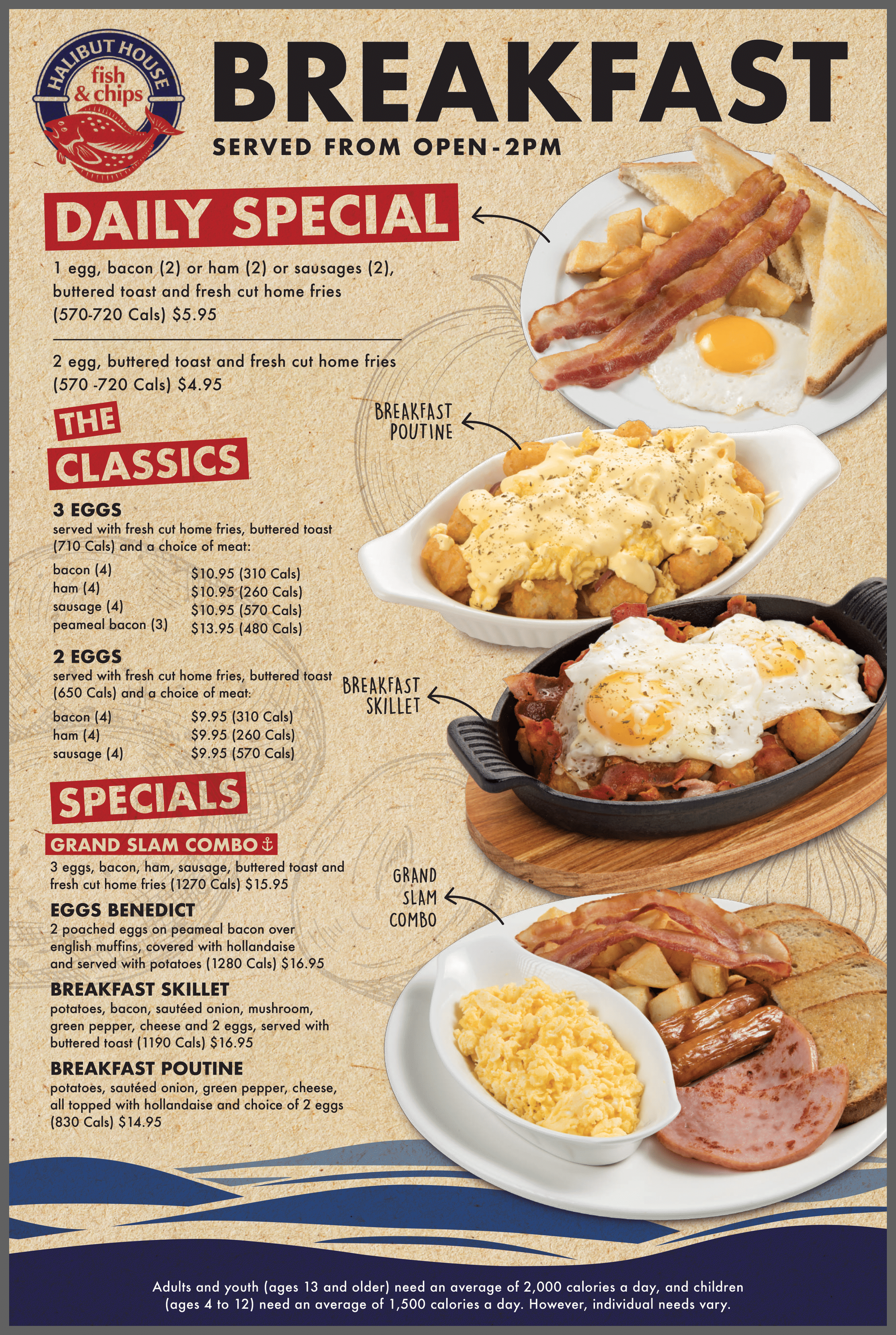 Halibut House breakfast menu 