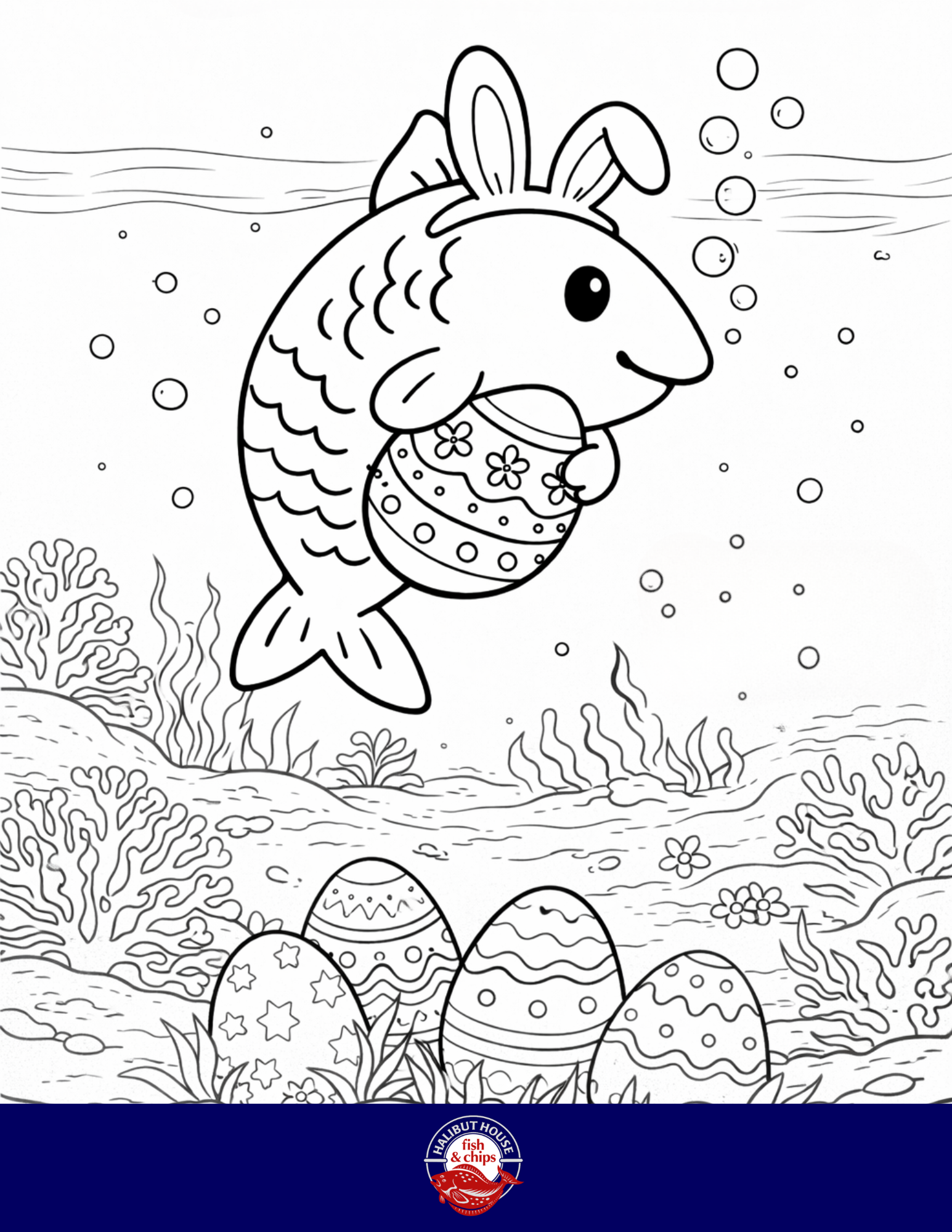 Halibut House colouring contest sketch