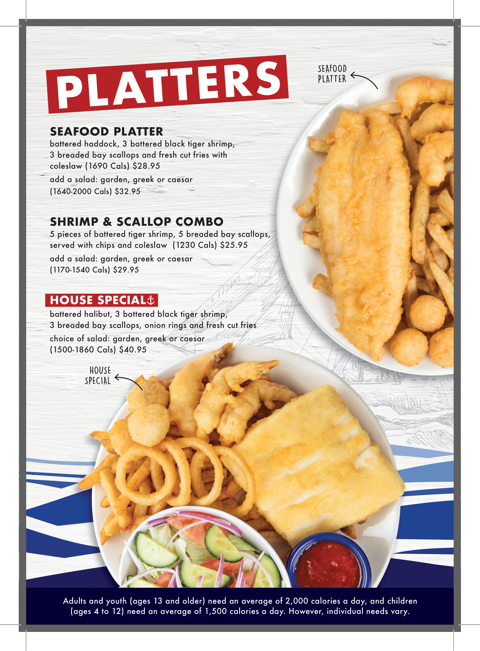 Halibut House lunch and dinner menu