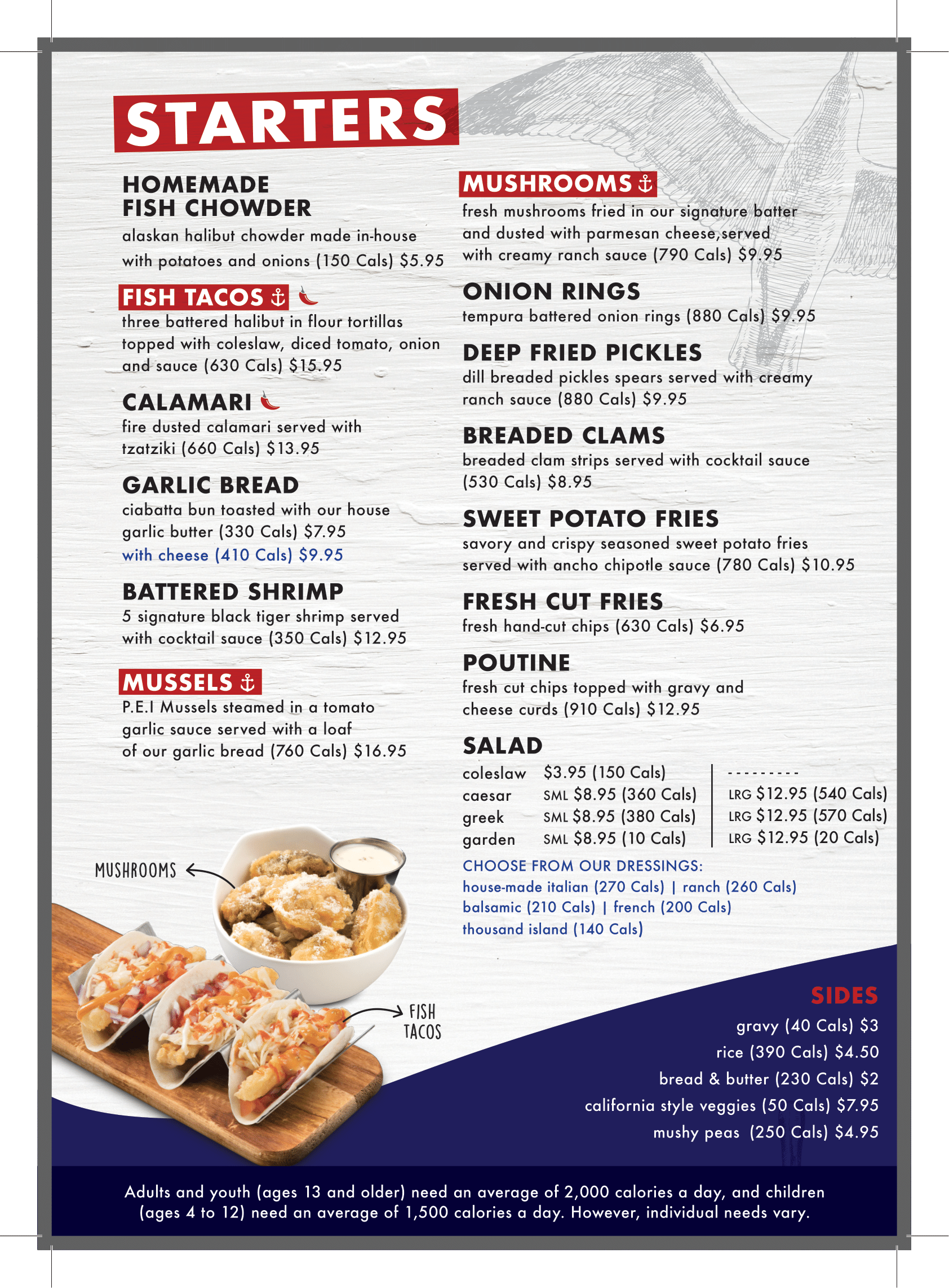 Halibut House lunch and dinner menu