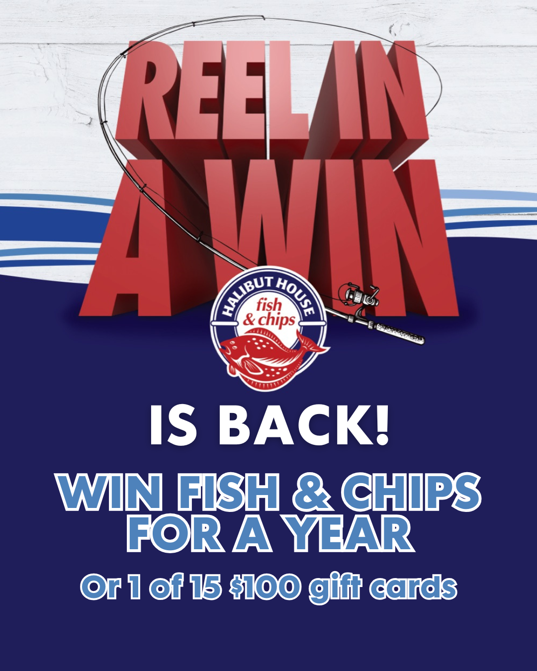 graphic of contest for free fish and chips