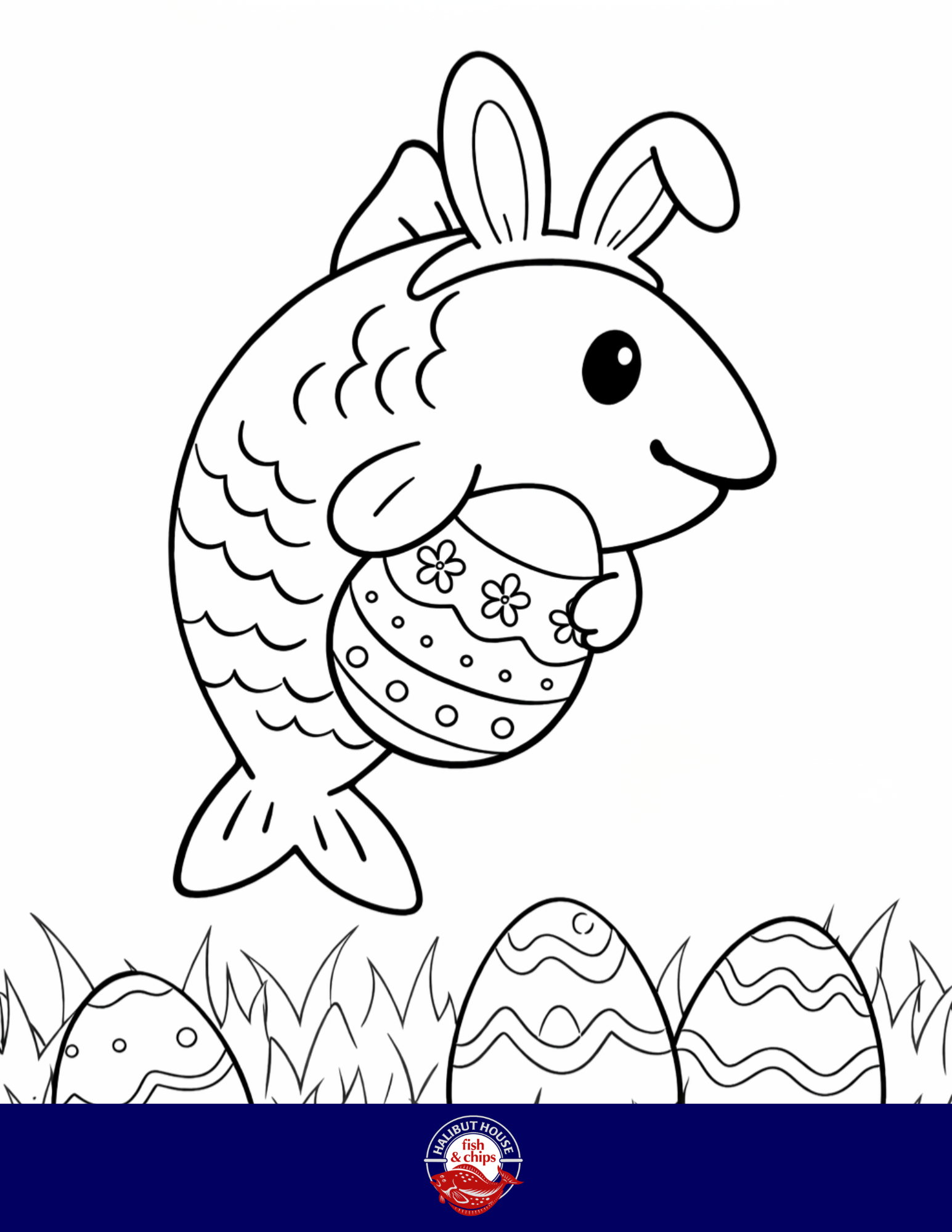 Halibut House colouring contest sketch