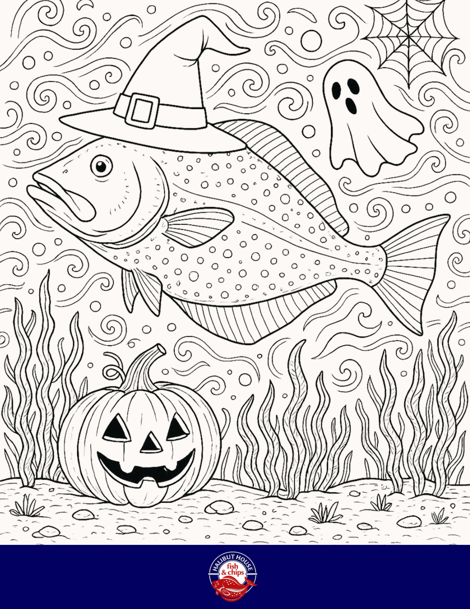 Halibut House colouring contest sketch