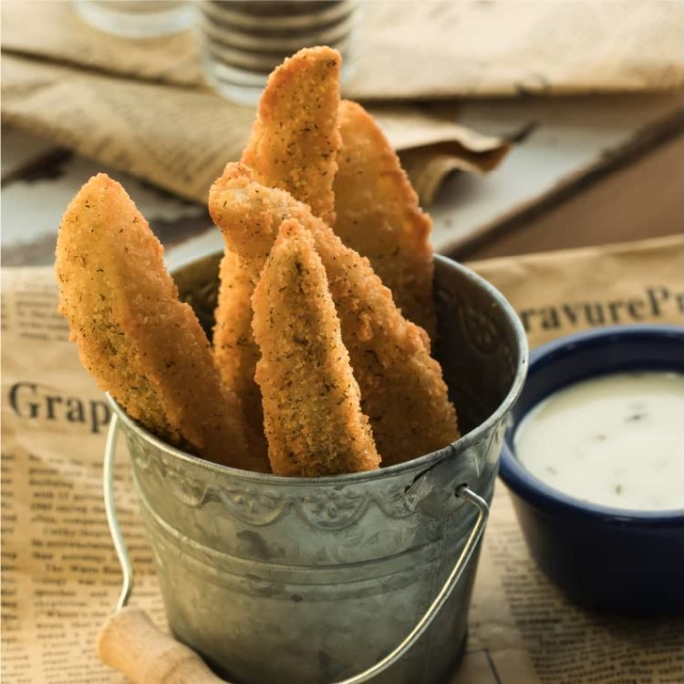 photo of deep fried dill pickles