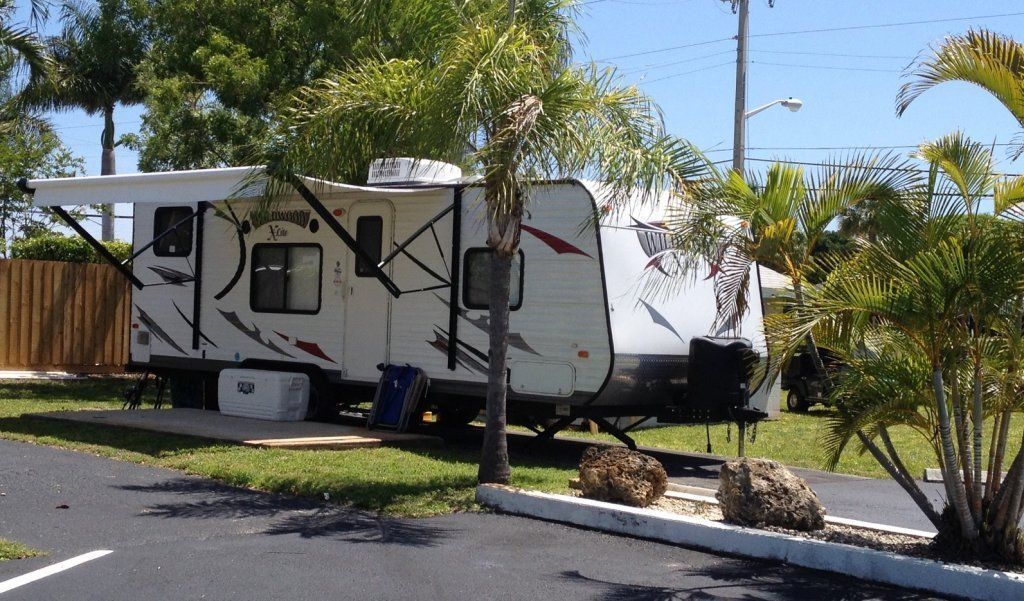 White RV Trailer — Delray Beach, FL — Del-Raton RV Park & Trailer Sales