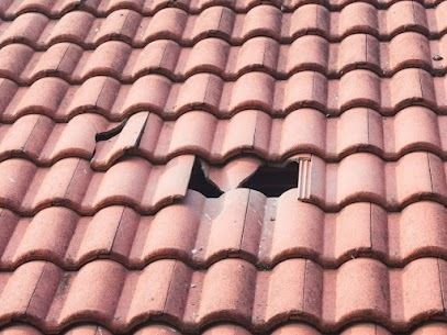 A Close Up Of A Roof With A Hole In It — CP Roofing in Harrington, NSW