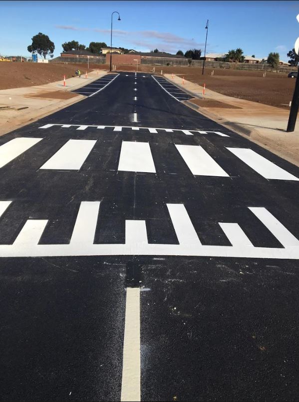 View of road line marking