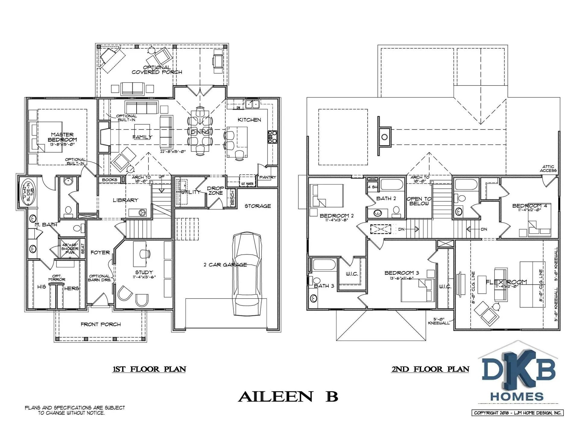 Floor plans of a house named 