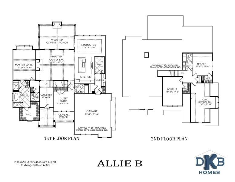 Floor plans of a house, named 
