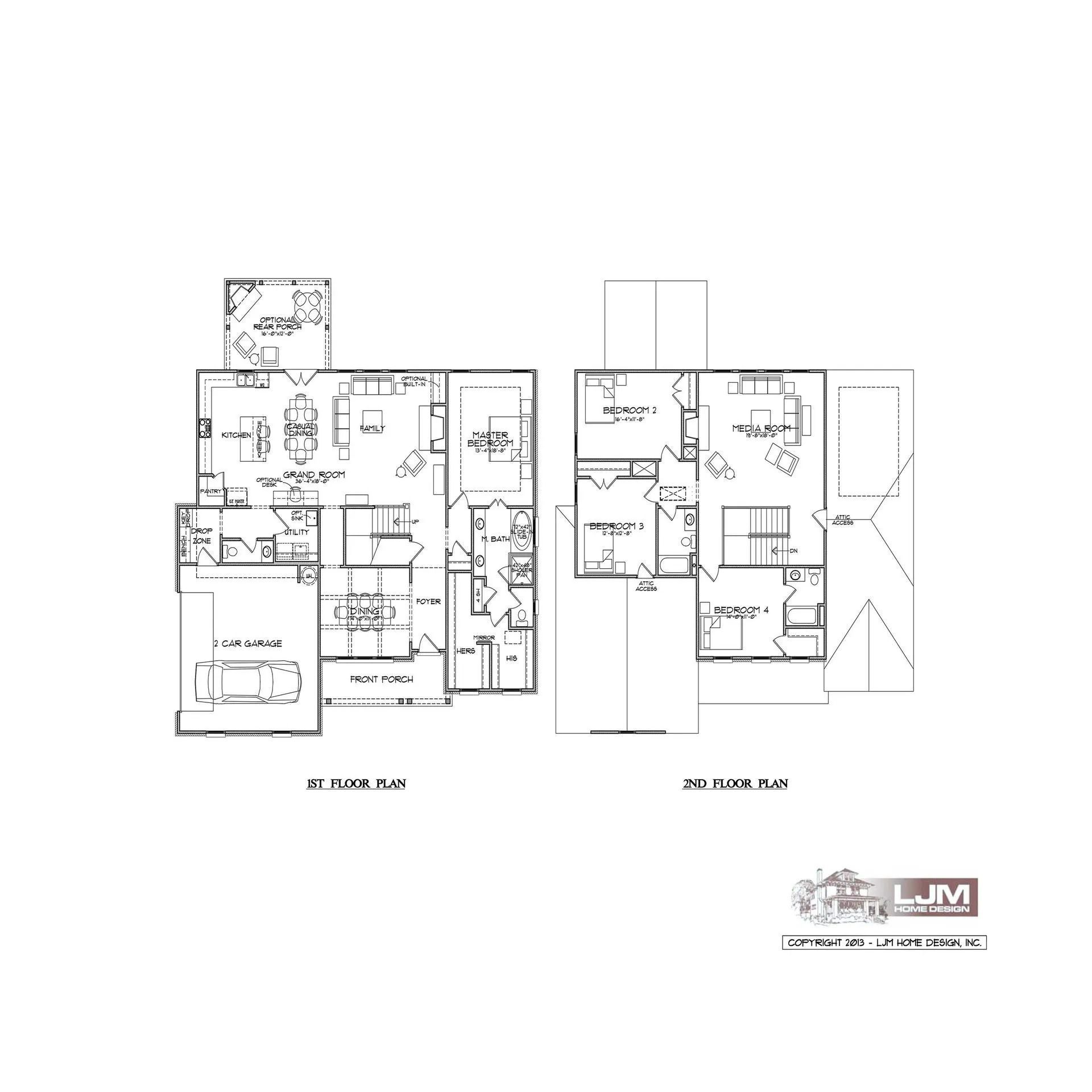 Floor plan: 1st and 2nd floor layouts of a home, with rooms labeled and furniture outlines.