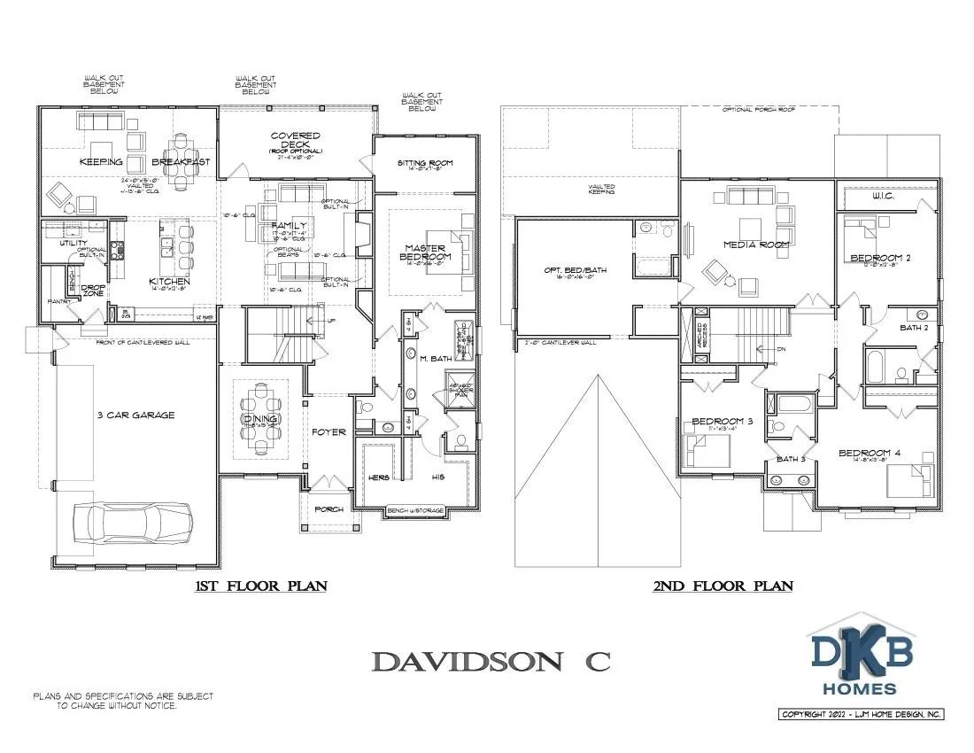Floor plans of a house, labeled 