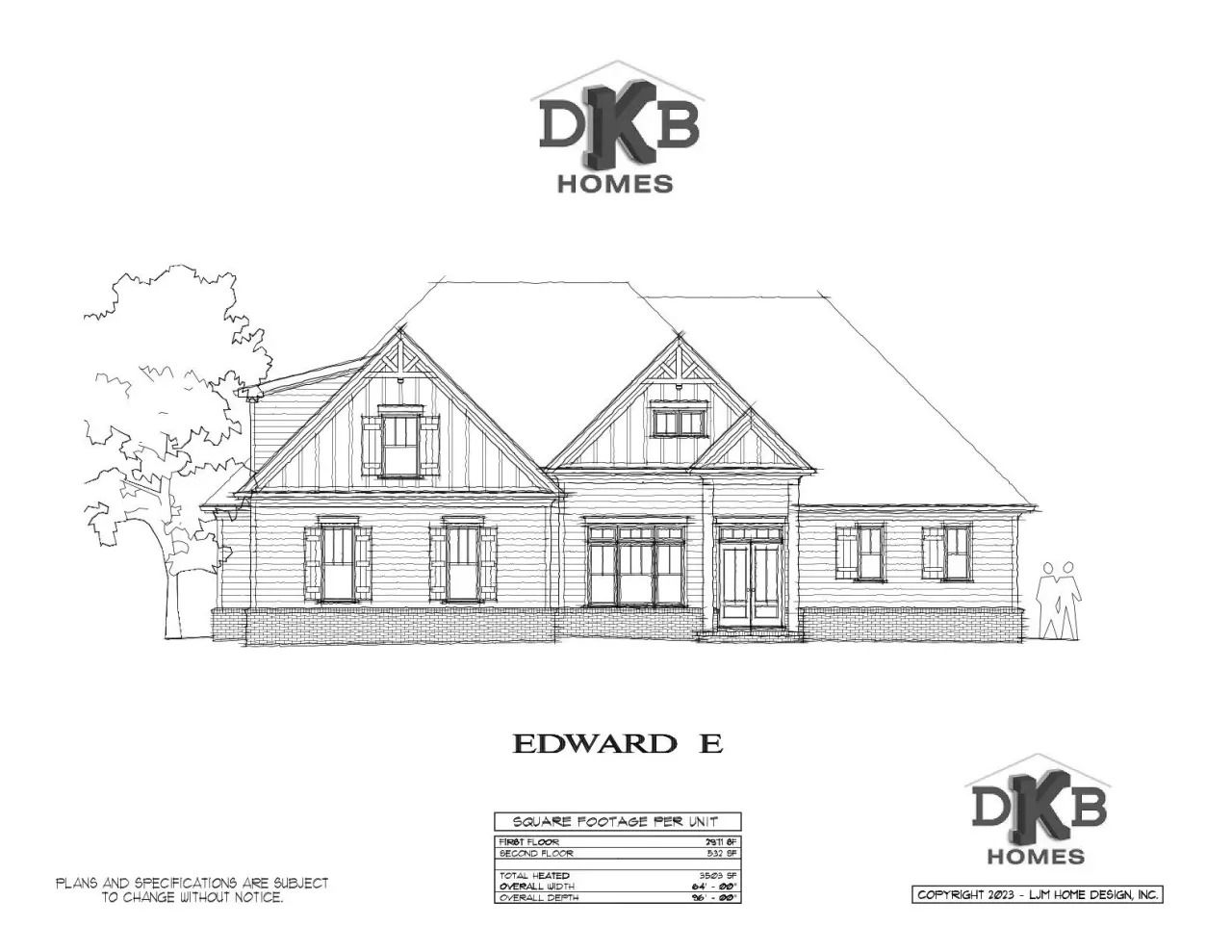 Architectural drawing of a house, labeled 
