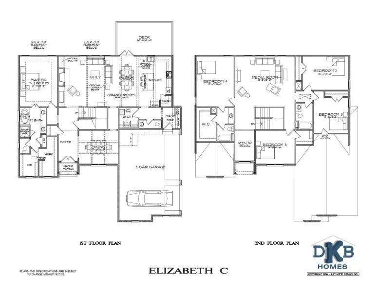 Floor plan of a two-story house labeled 
