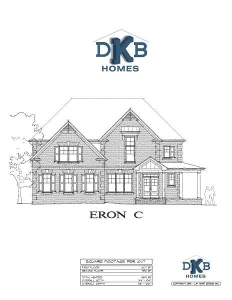 Line drawing of a two-story house, 