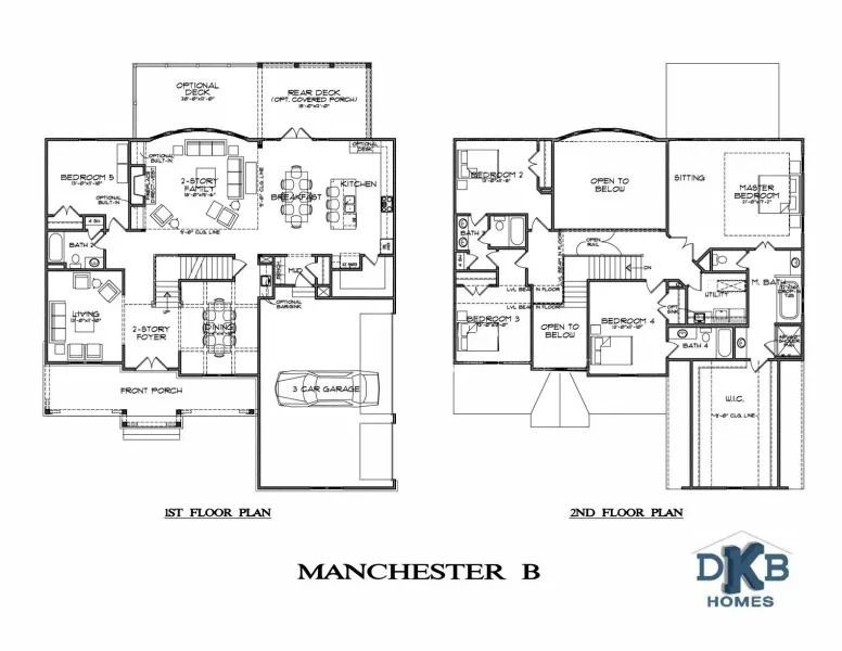 Floor plans of a two-story house, labeled 