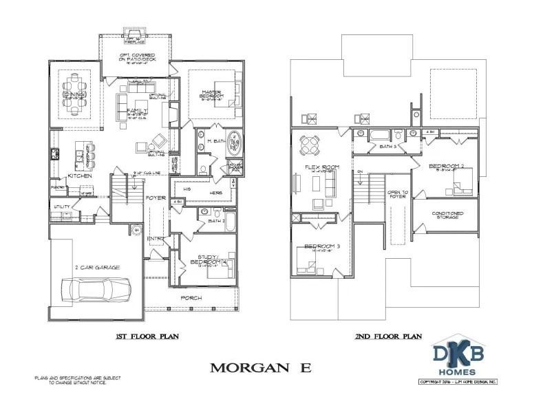 Floor plan of a two-story house labeled 