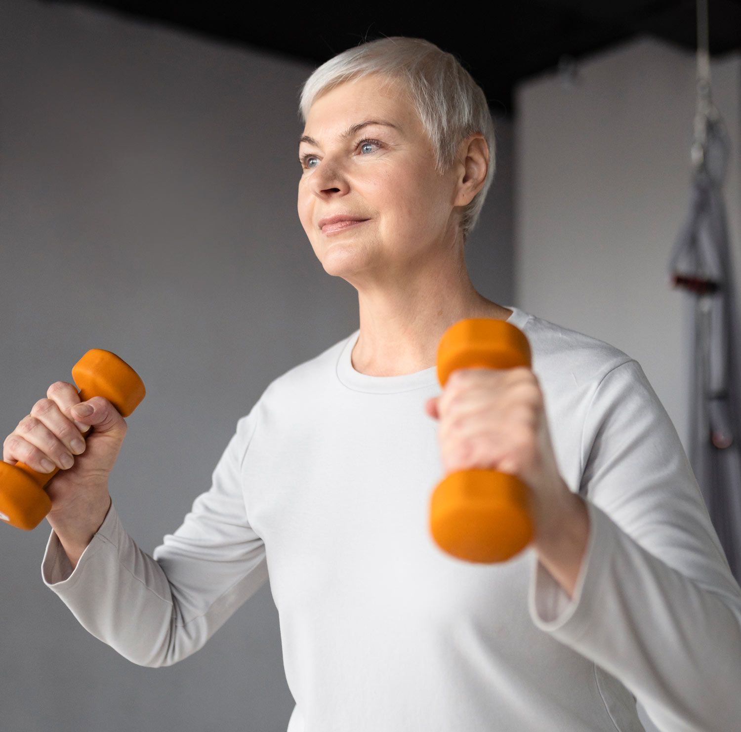 Senior doing Balance Exercises