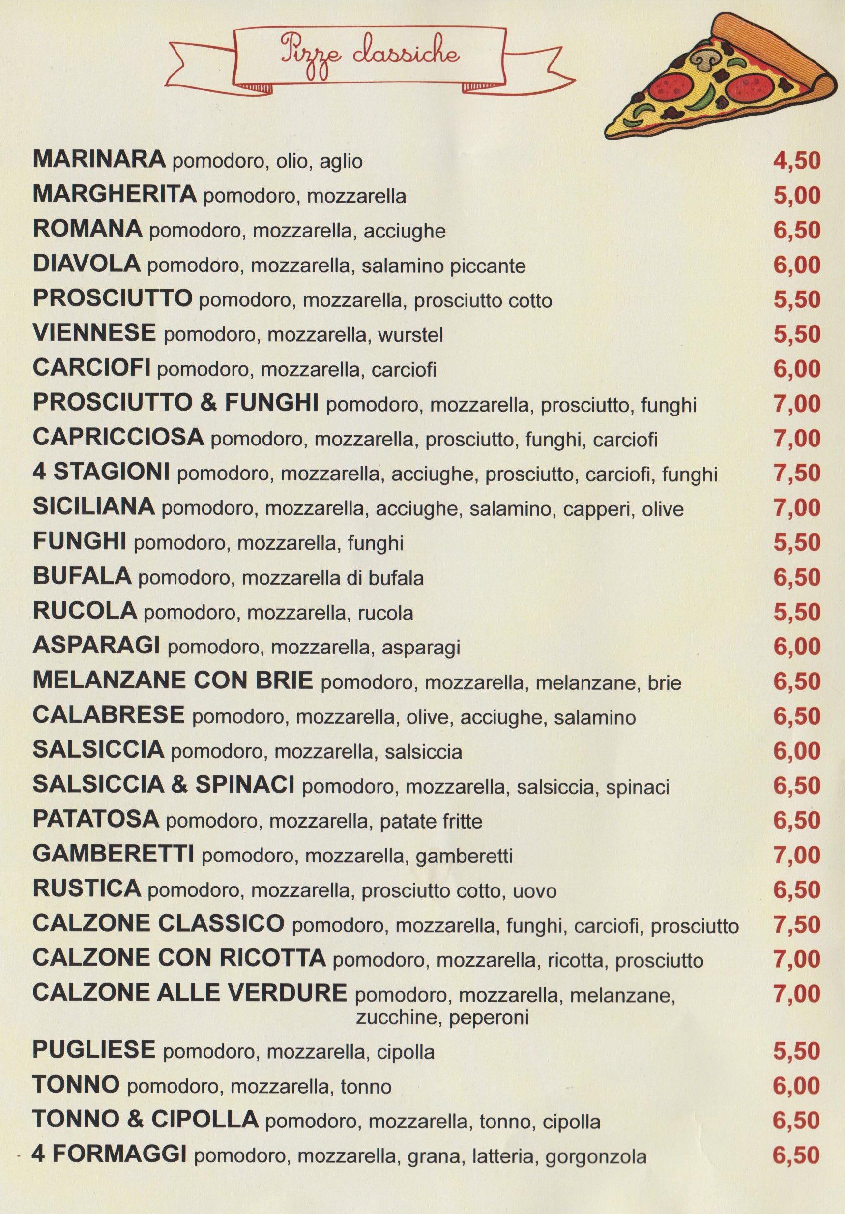 Specialità culinarie Treviso Pizzeria Spaghetti House Santa Lucia