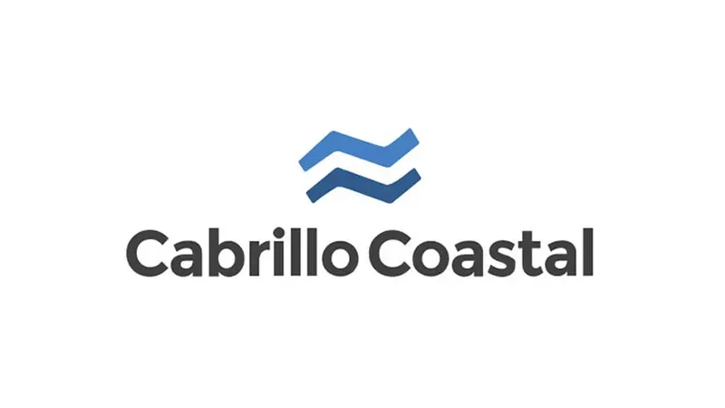A logo for carrollo coastal with a blue symbol on a white background.