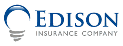 The edison insurance company logo has a light bulb on it
