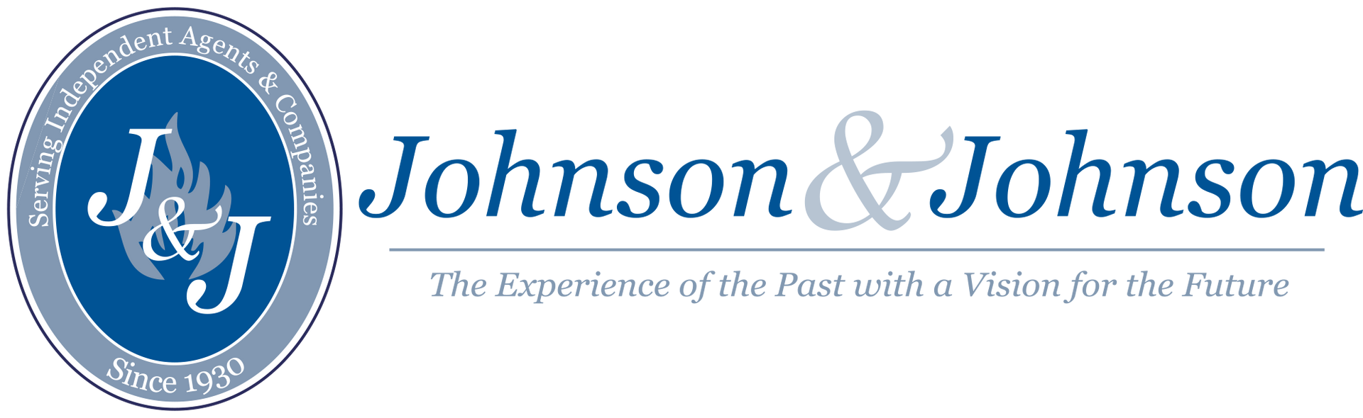 The logo for johnson & johnson is blue and white