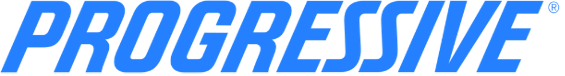A blue progressive logo on a white background