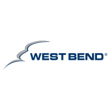 A logo for west bend is shown on a white background