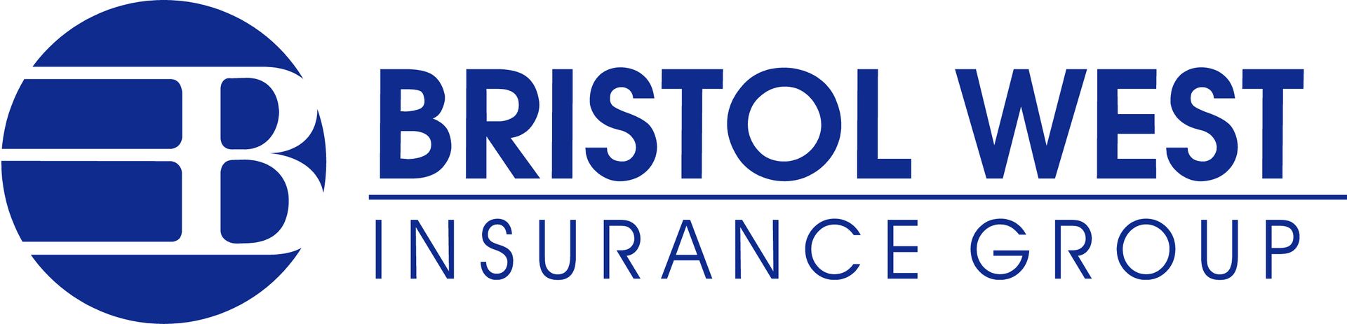 The bristol west insurance group logo is blue and white
