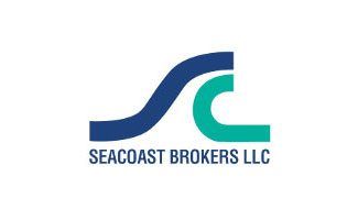 A blue and green logo for seacoast brokers llc