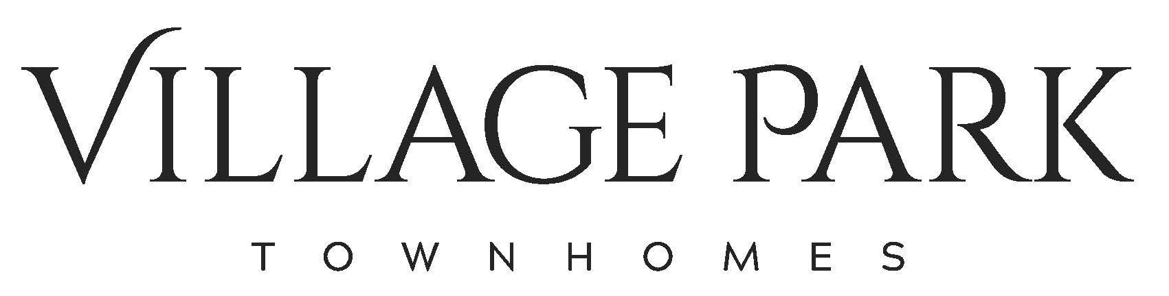 Logo for Village Park Townhomes featuring serif text on two lines.