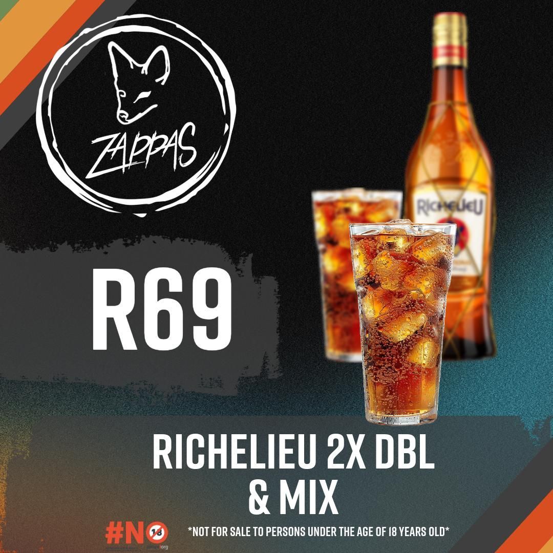 A bottle of richelieu 2x dbl and mix