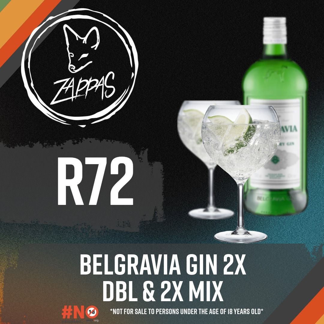 A bottle of belgravia gin with two glasses next to it