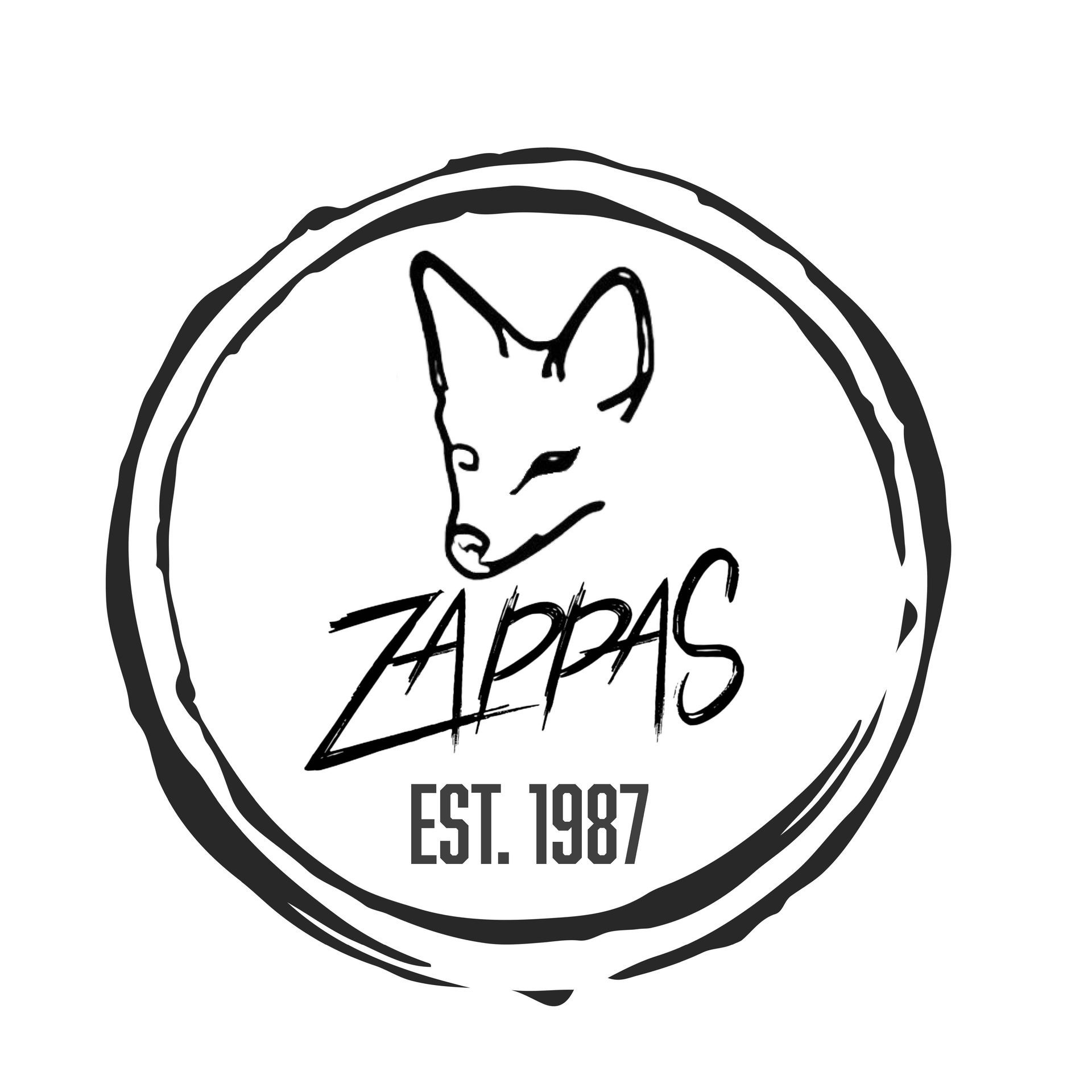 A black and white drawing of a fox 's head on a white background.