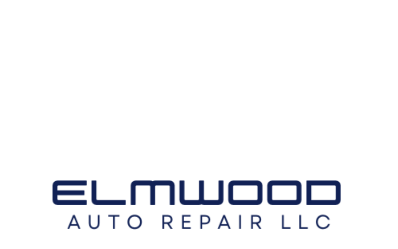 Blue and white Elmwood Auto Repair LLC logo.