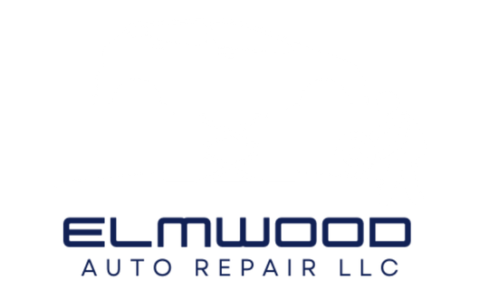 Blue and white Elmwood Auto Repair LLC logo.