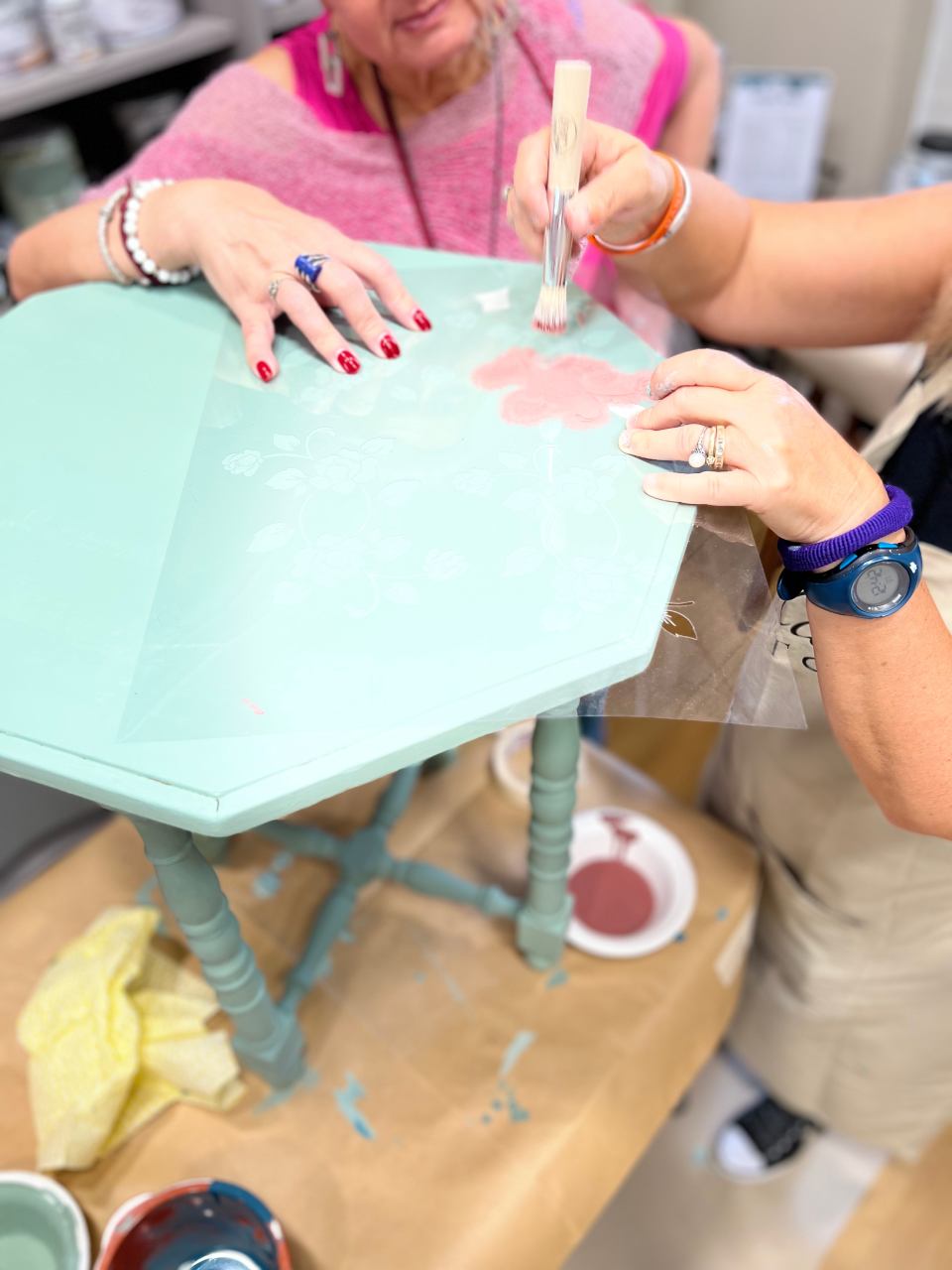 partecipanti del corso di découpage