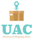 A logo for uac packing and shipping store