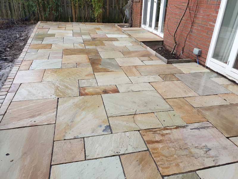 sandstone slab patio