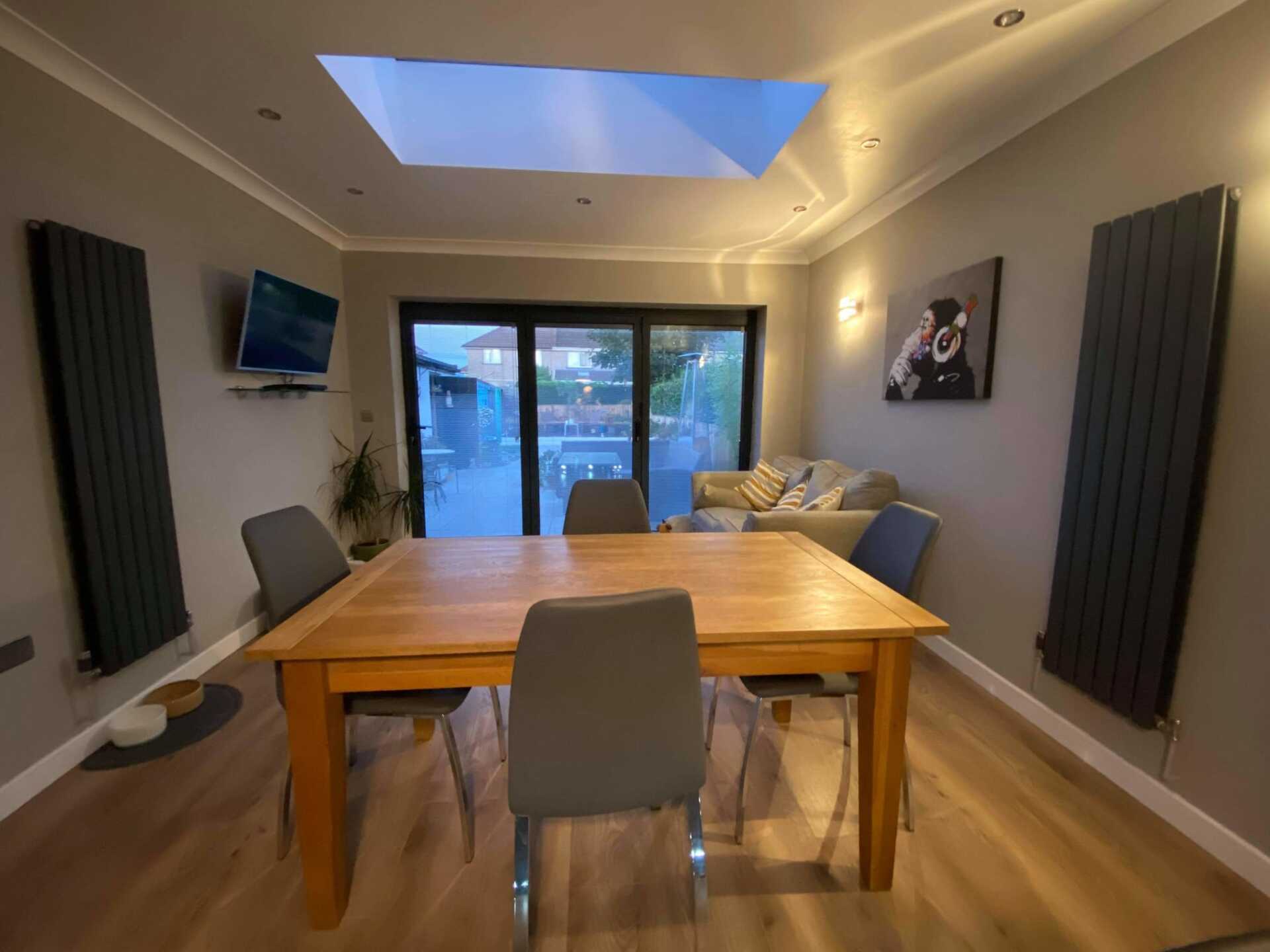 large dining room with table