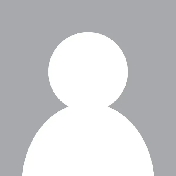 Silhouette of a person with a round head and a curved body against a gray background.