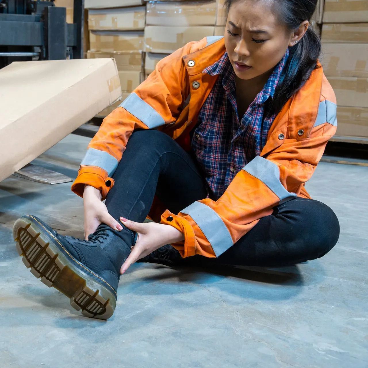 Woman With Leg Injury