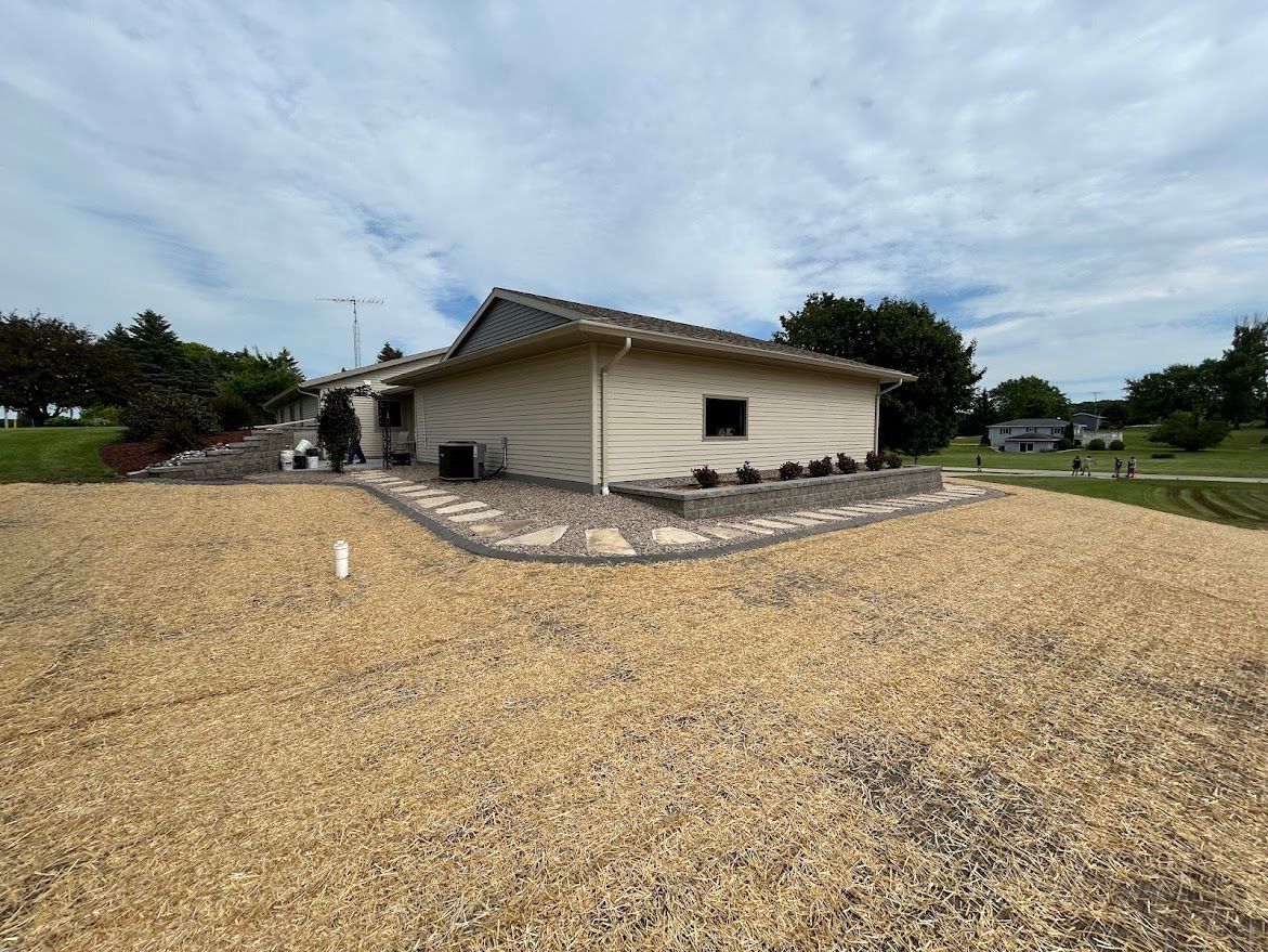 new lawn install and hardscaping