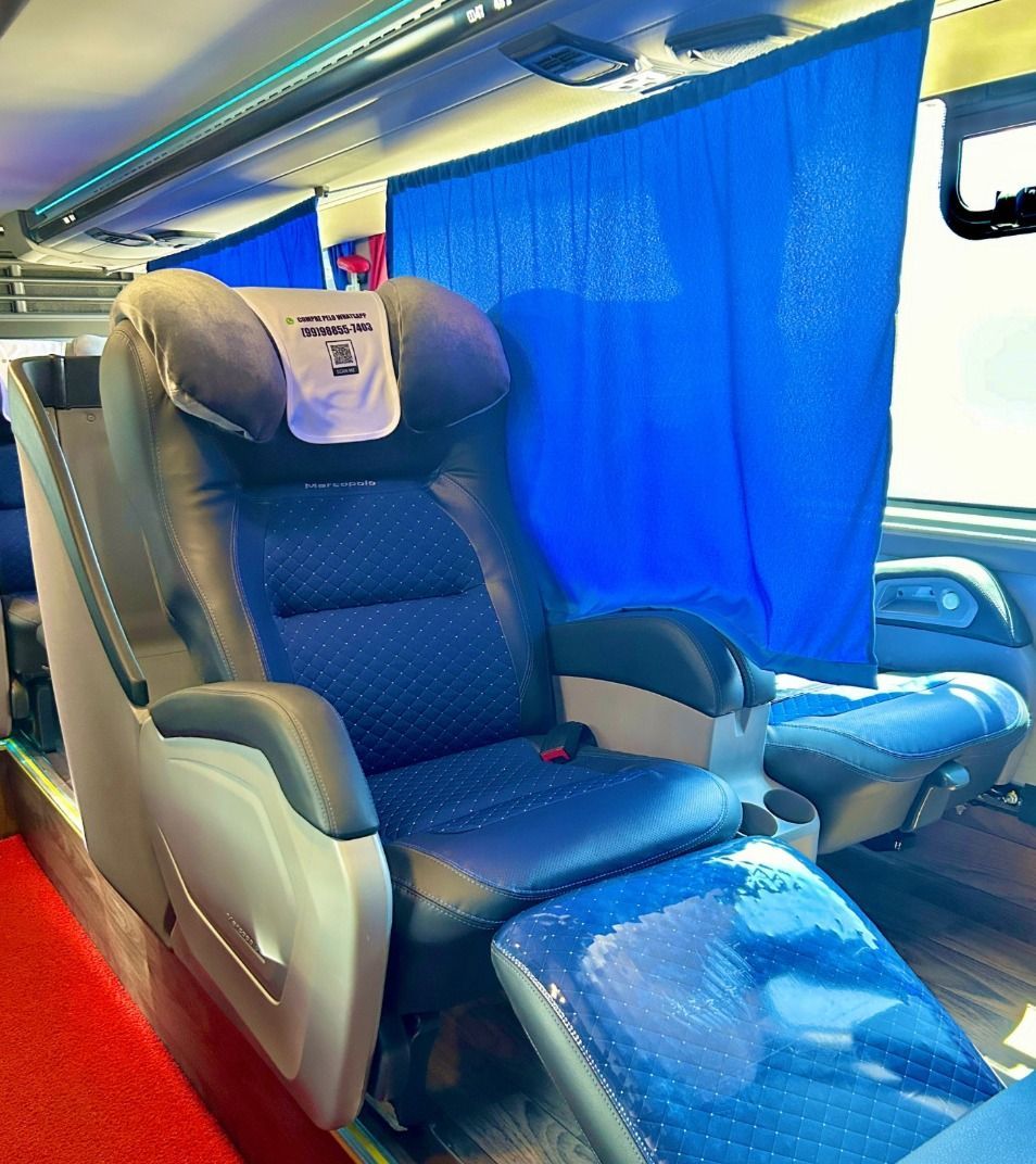 poltrona leito no ônibus da jamjoy
