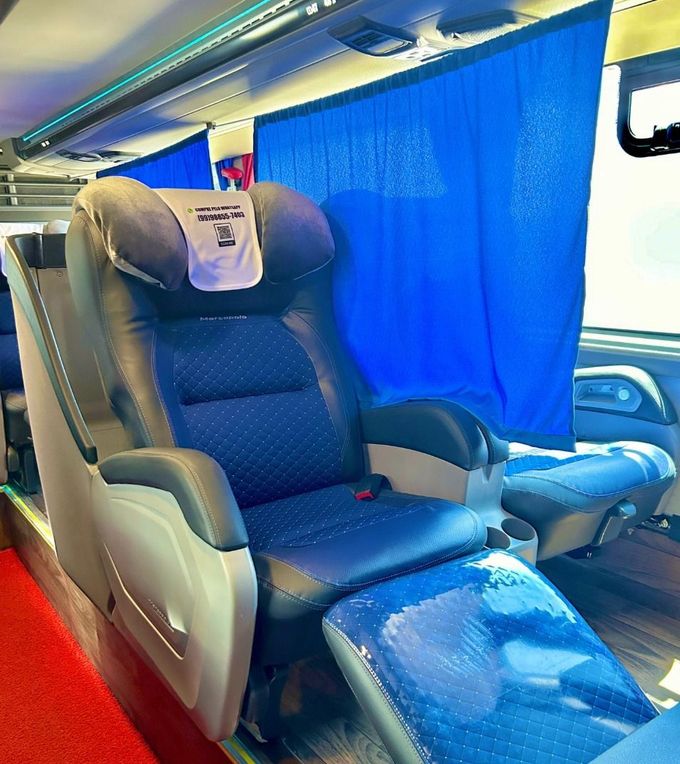 poltrona leito no ônibus da jamjoy