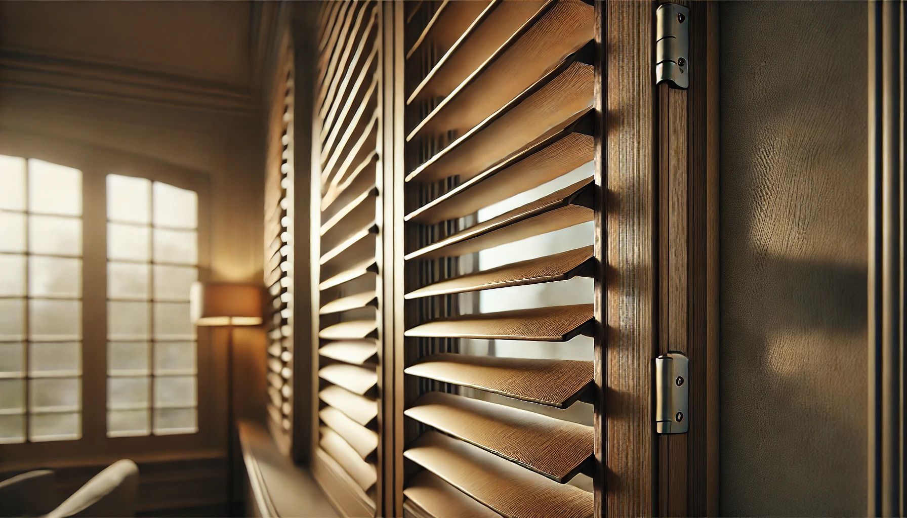 close-up of wooden shutters