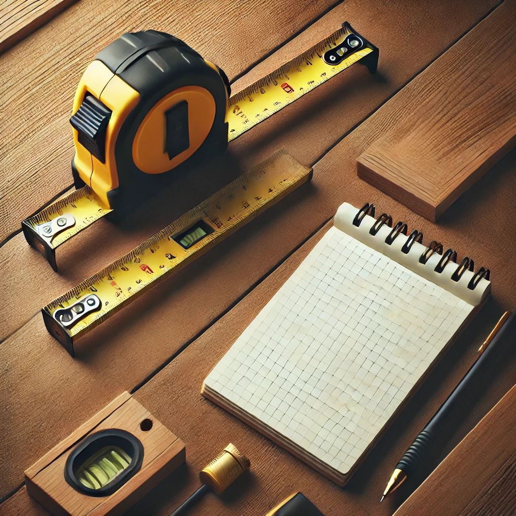 measuring tools flat lay