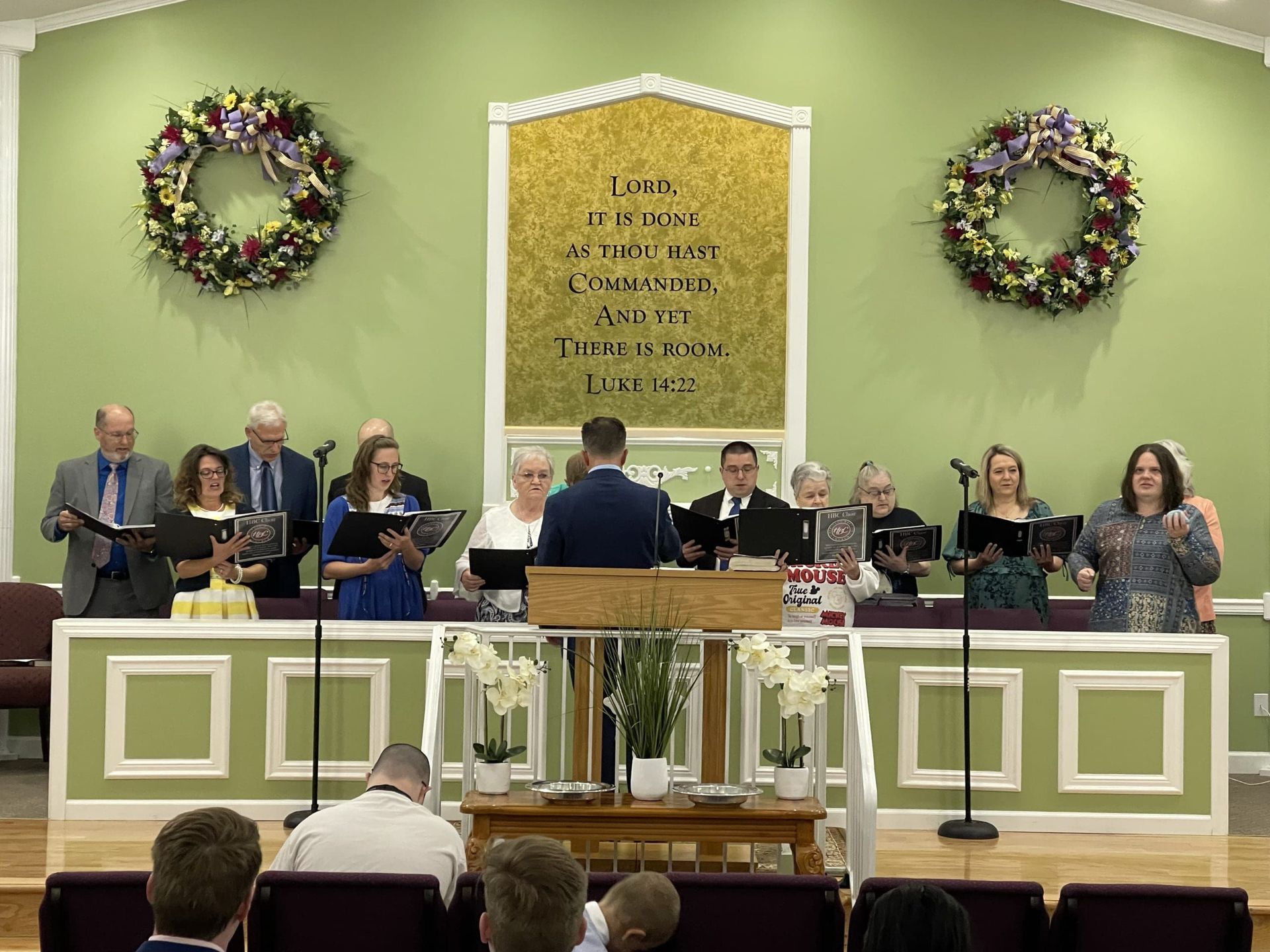 Church choir sings