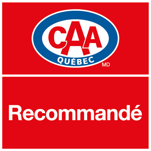 Un logo bleu et blanc pour caa québec md