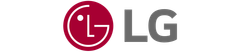 The lg logo is red and gray and has a face on it.